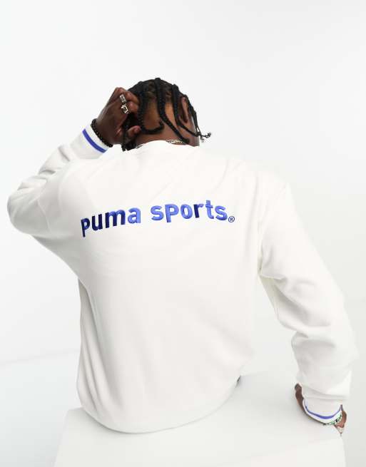 PUMA Team left chest logo sweatshirt in white