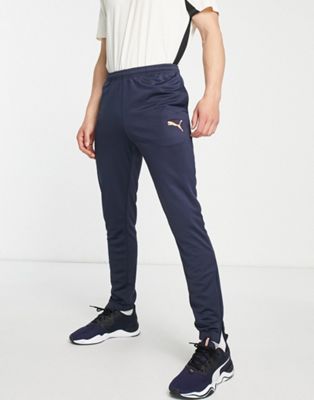 Puma Team Rise poly training joggers in navy
