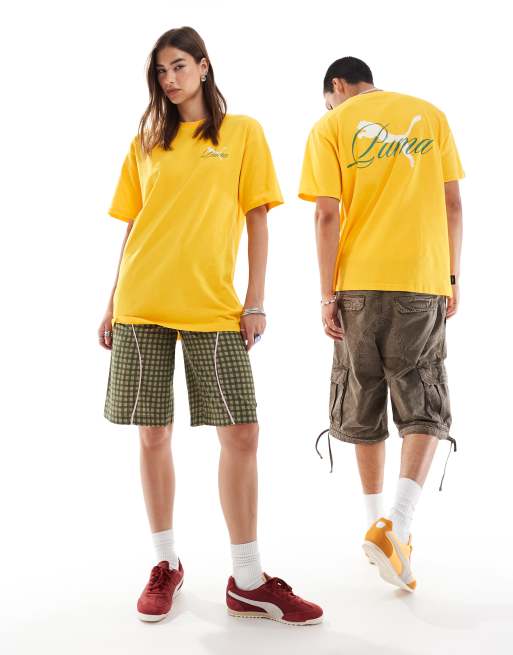 Puma yellow t shirt on sale