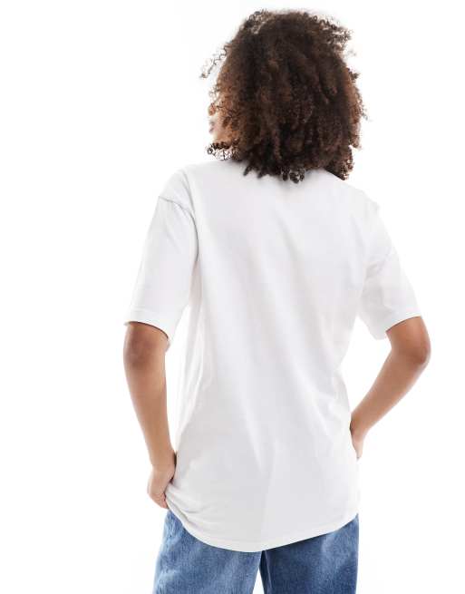 PUMA – Terrace – Biało-niebieski T-shirt z logo na środku, 4 z 4