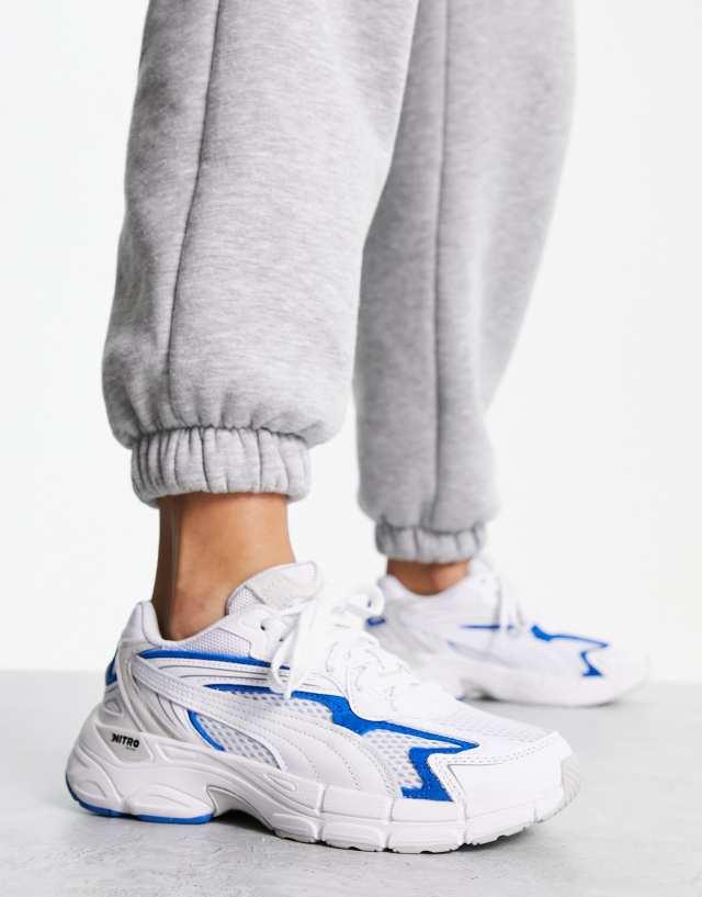 PUMA Teveris Nitro Base sneakers in white/blue