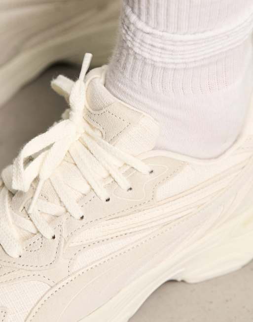 PUMA Teveris Nitro blank canvas sneakers in white ASOS