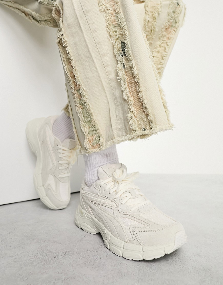 puma - teveris nitro blank - naturvita sneakers i canvas-vit/a