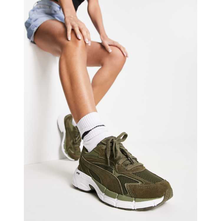 Womens khaki hot sale puma trainers