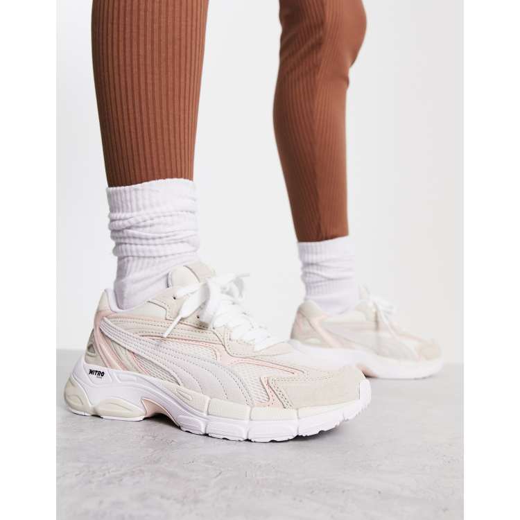 Puma pink cheap and gold trainers