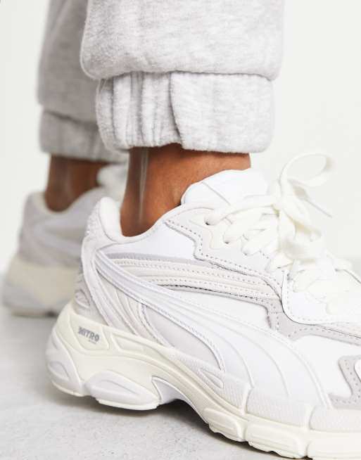 PUMA – Teveris Nitro – Vita och naturfärgade sneakers med textur, 4 av 4
