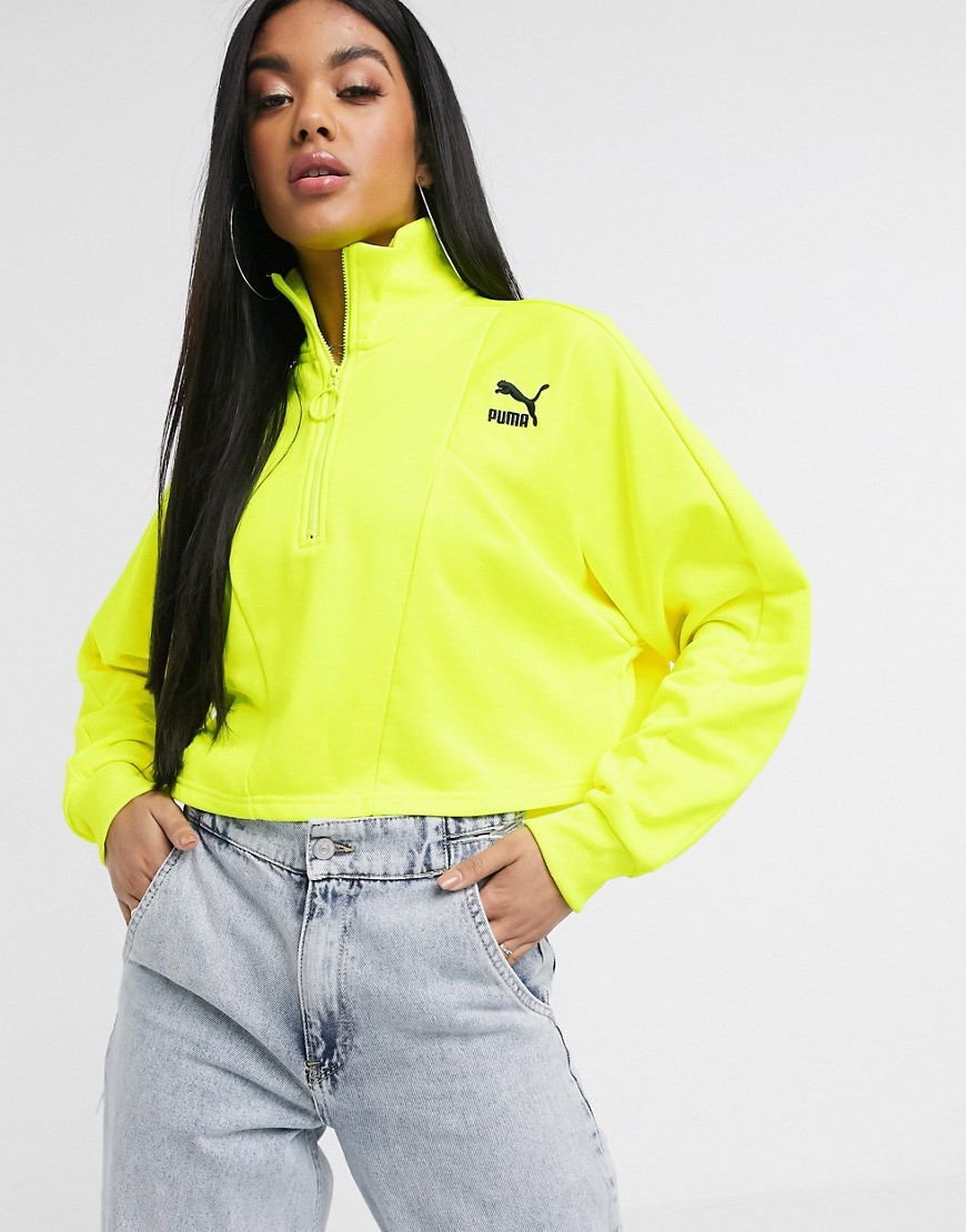 PUMA TFS CROPPED SWEATER IN LIME-GREEN,59669630