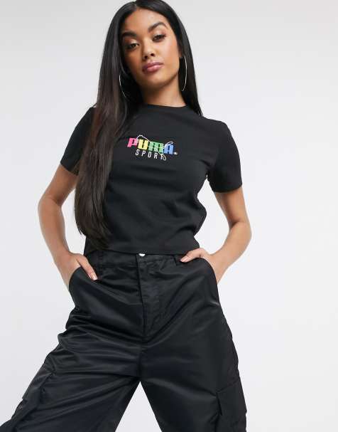 Puma TFS cropped t-shirt in black