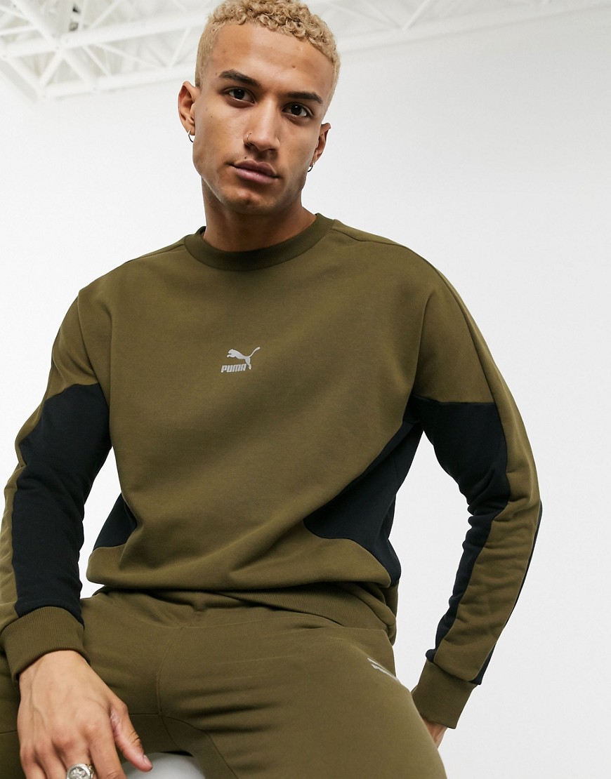 Puma TFS sweatshirt in khaki-Green