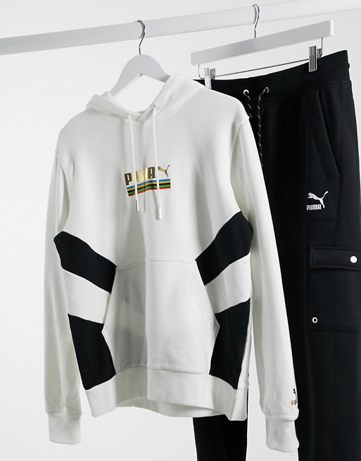 Puma TFS Unity chest logo hoodie in white
