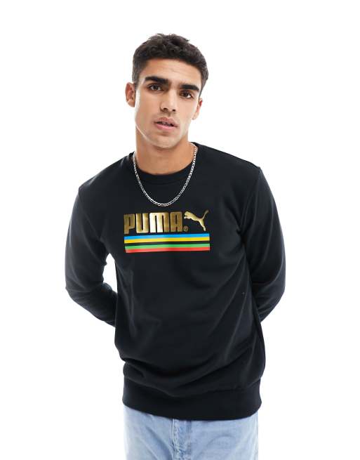 PUMA TFS Worldhood crew neck sweatshirt in black ASOS