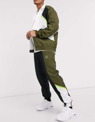 khaki green puma tracksuit