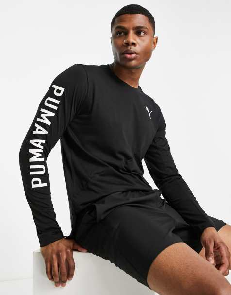 Puma - Top de sport à manches longues avec logo latéral - Noir - view 1