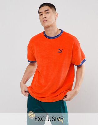 Puma towelling t-shirt in orange 