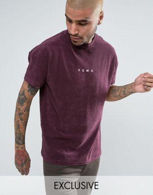 Puma Towelling T-Shirt In Purple 