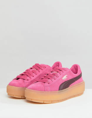 puma platform sneakers pink