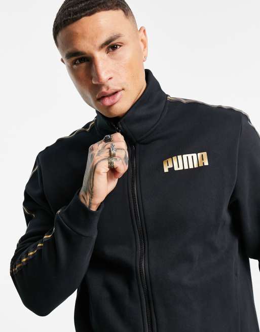 Black and shop gold track jacket