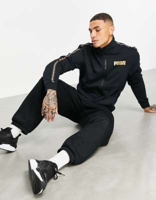 black and gold puma sweatsuit