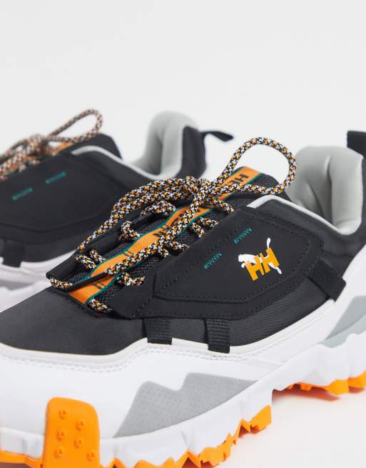 Puma Trailfox MTS Helly Hansen trainers in black orange green