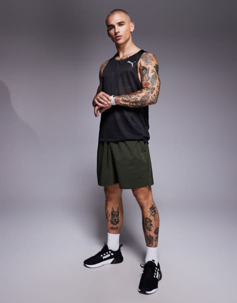 Puma Train all day foundations 7" woven shorts in dark olive - view 1