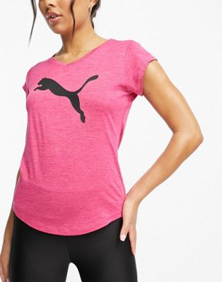 Puma Train Favorites heather cat t-shirt in pink