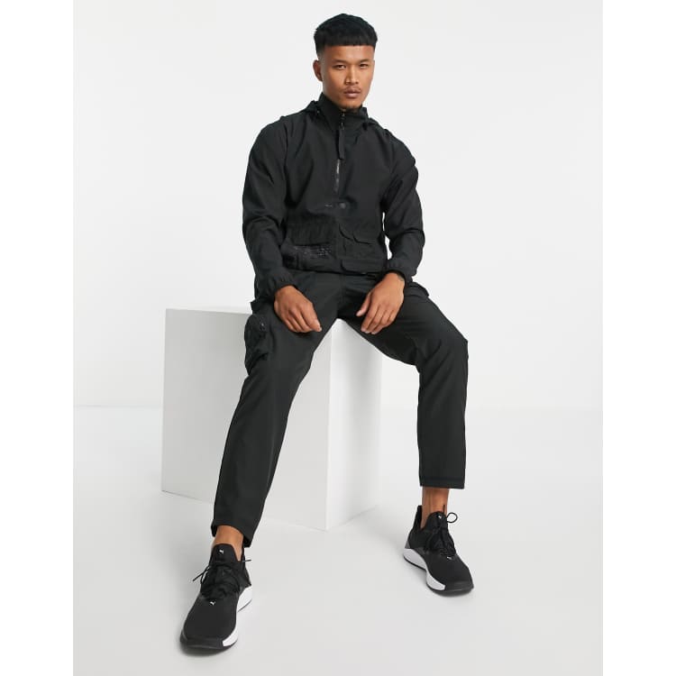 Puma Train first mile woven utility jacket in black ASOS