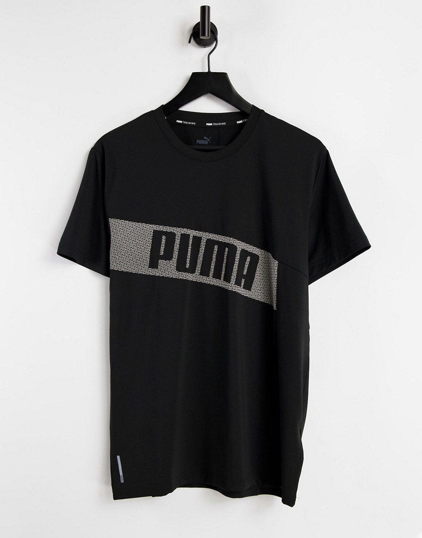 Puma train graphic short sleeve t-shirt in black