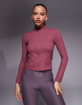 PUMA - Train - Oberteil in Lila mit durchgehendem Reißverschluss und regulärer Länge