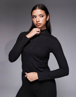 PUMA - Train - Oberteil in Schwarz mit durchgehendem Reißverschluss