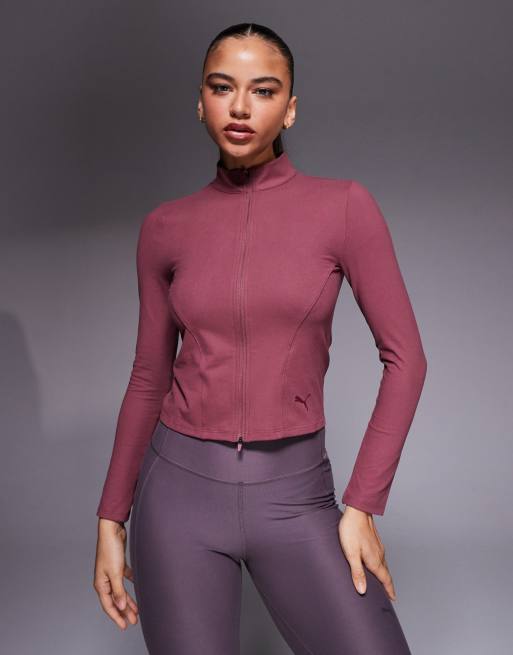 Puma Train reg length full-zip top in pink