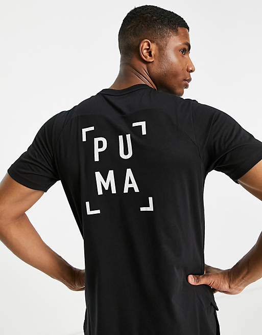 PUMA Training back logo T-shirt in black | ASOS