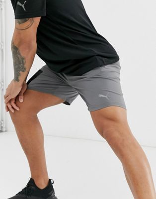 Puma – Training Collective – Grå vävda shorts med logga