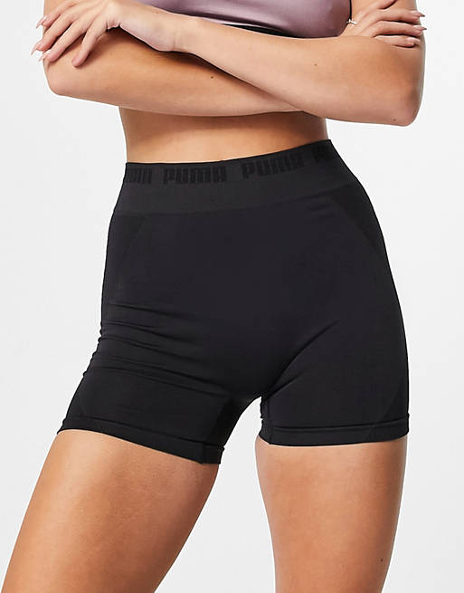 Puma Training Contour seamless booty shorts in black