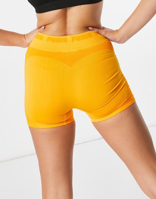 Puma Training Contour seamless booty shorts in orange, 2 of 4