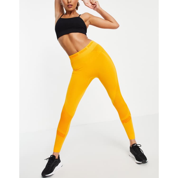 Puma Training Contour seamless leggings in orange