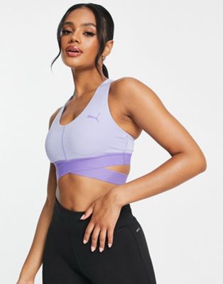Puma Training Desert banded high support sports bra in lilac