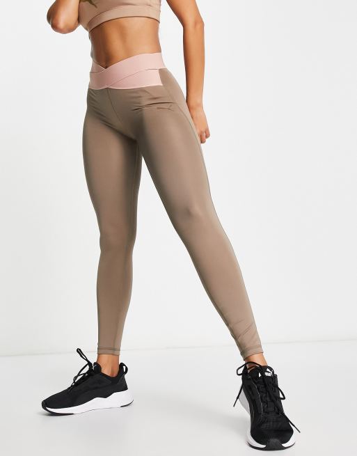 Puma Training Desert banded leggings in brown - BROWN - BROWN