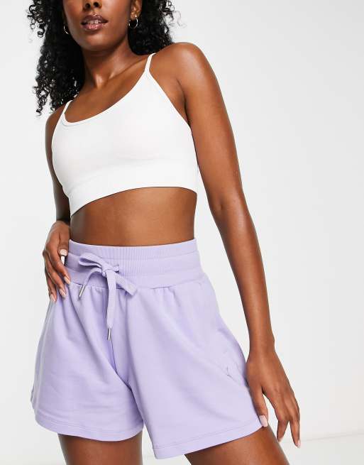 Puma Training Desert high waist jersey shorts in lilac