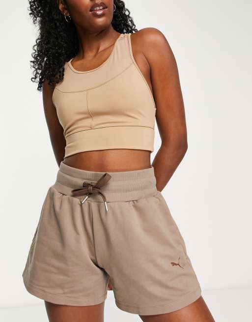 Puma shorts womens brown on sale