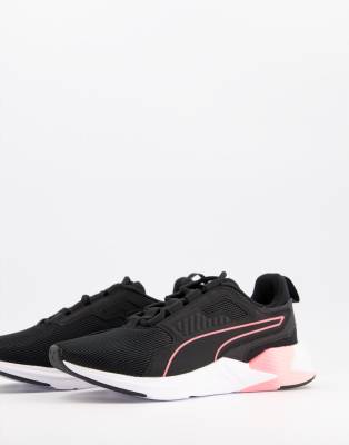 pink and black chunky trainers