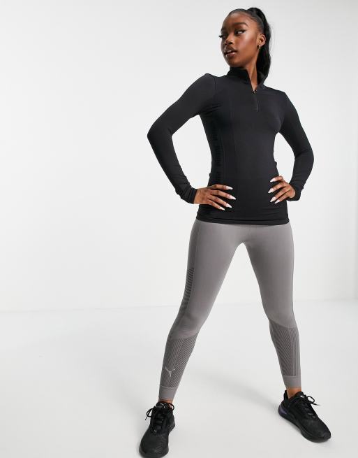 zip top in black - Sudadera con capucha Puma Power AOP  Cra-wallonieShops  - PUMA Training Evoknit seamless 1/4