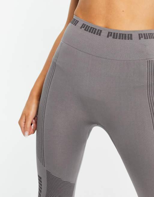 RvceShops - PUMA Training Evoknit seamless leggings in charcoal grey - 11   380747 - tenis puma nrgy neko skim bdp masculino preto branco NWG 'Chalk  Pink