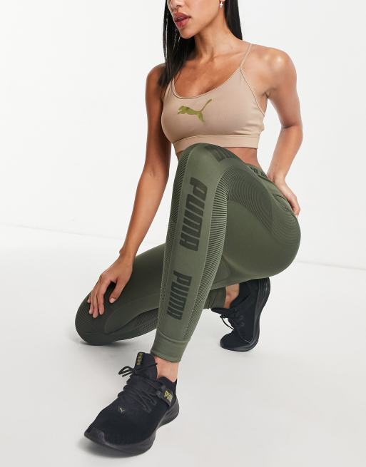 Puma Training Evoknit seamless leggings in mocha, ASOS