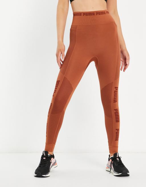 Puma Training Evoknit seamless leggings in mocha bisque