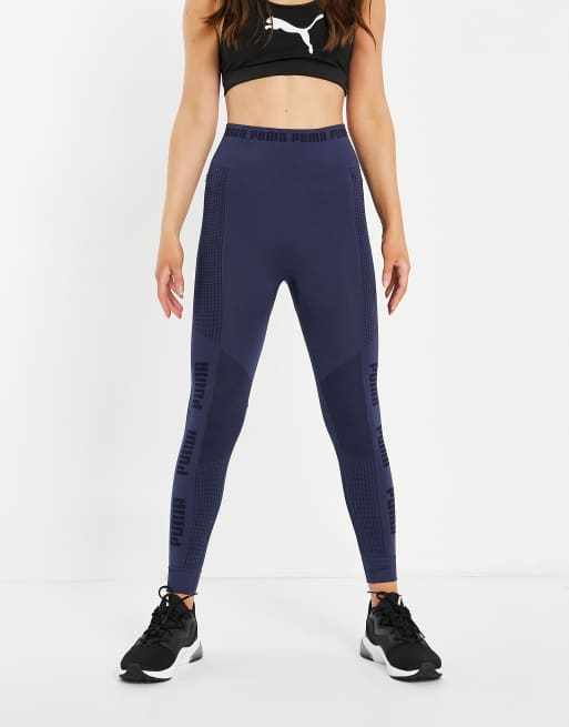 Puma Training Evoknit Seamless Leggings In Aqua-Blue for Women