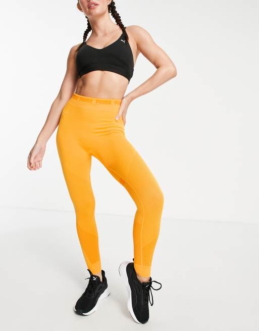 PUMA Training Evoknit seamless leggings in orange