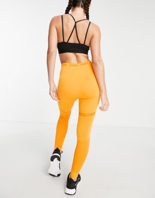 puma orange leggings