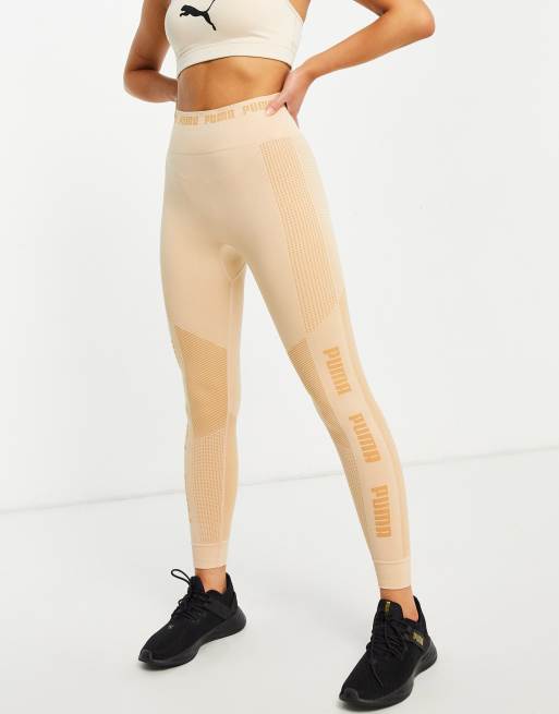 PUMA Training Evoknit seamless leggings in soft beige