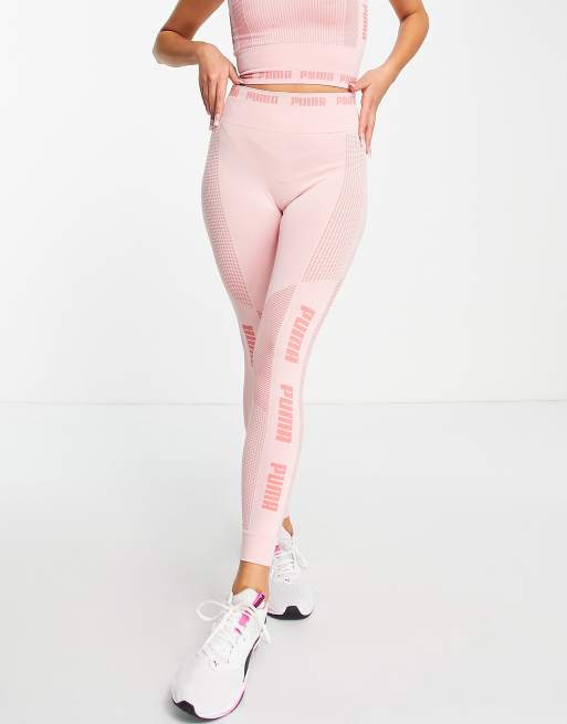 Puma training evoknit seamless leggings in soft pink offer at Asos