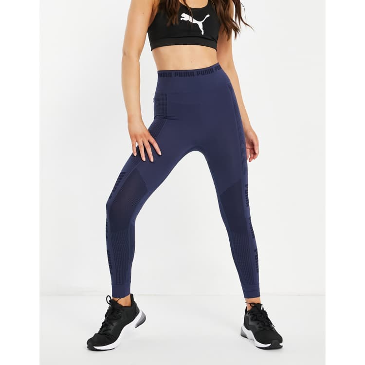 Puma Training Evoknit seamless leggings in navy